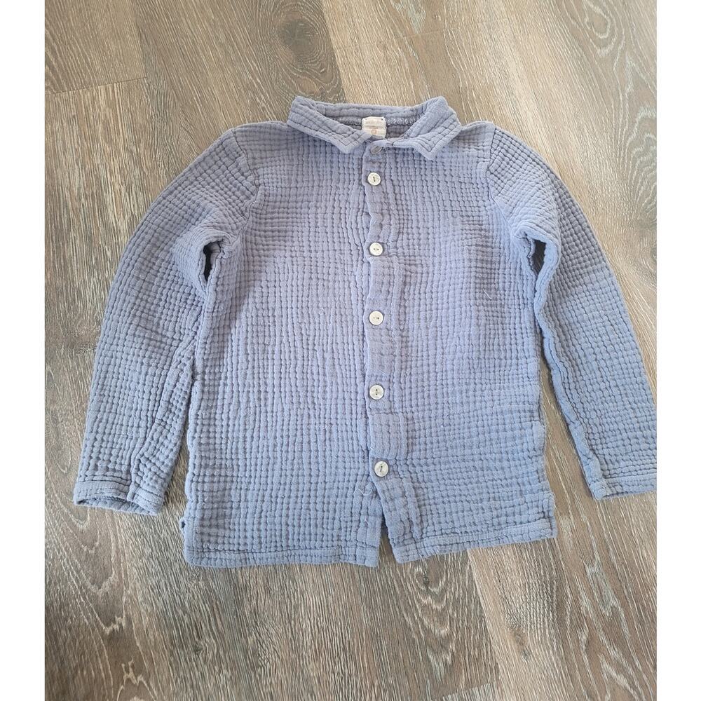 Analogie‎ Boys Gray Button Down Long Sleeve Shirt Size 8 100% Cotton